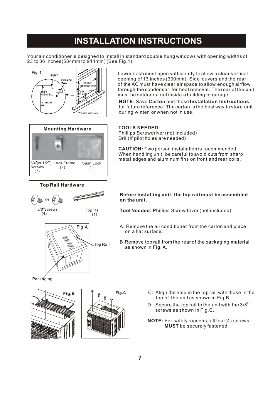 Т³гж 7, Installation instructions | Perfect Aire PAC5200 User Manual | Page 8 / 14