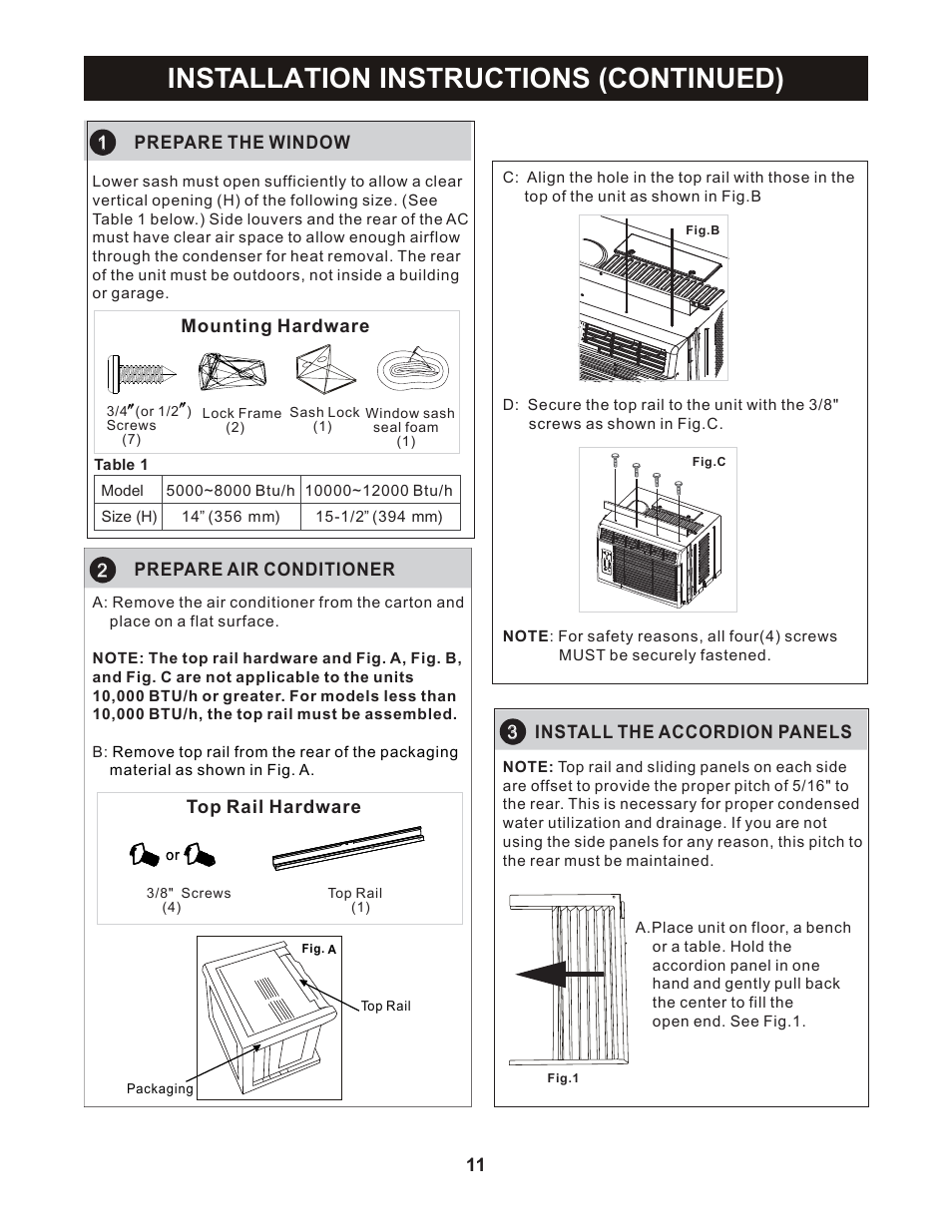 Installation instructions (continued) | Perfect Aire PNC12000 User Manual | Page 12 / 17