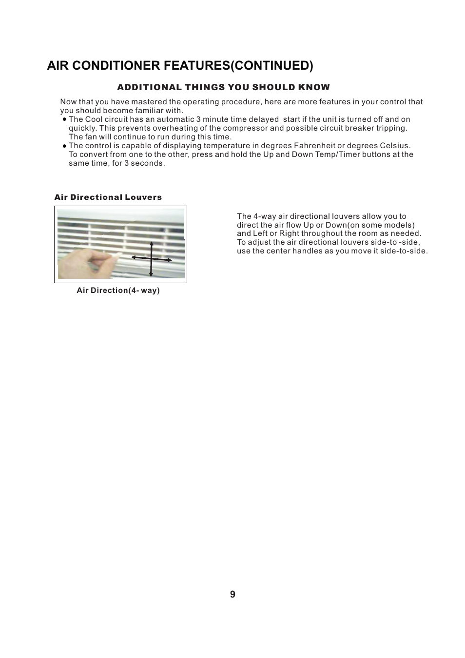 页 10, Air conditioner features(continued) | Perfect Aire PACSO12000 User Manual | Page 10 / 20