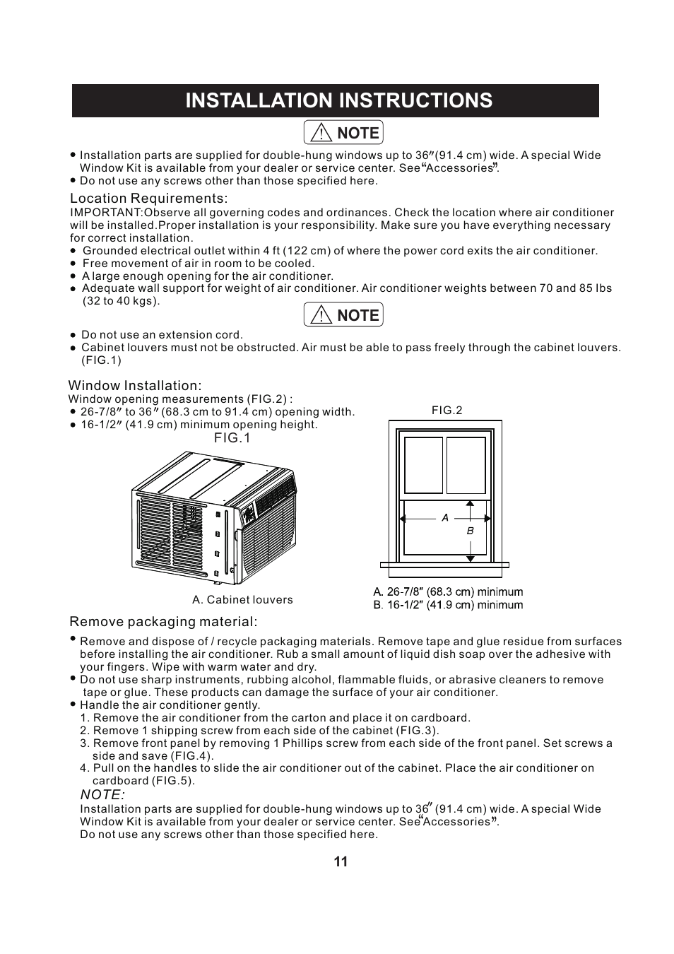 页 12, Installation instructions | Perfect Aire PACSO12000 User Manual | Page 12 / 20