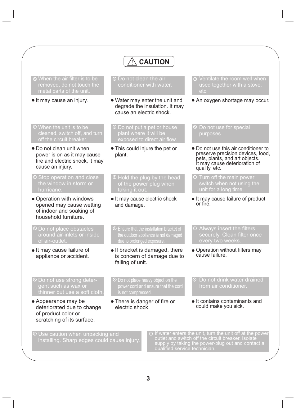 Caution | Perfect Aire PACSO12000 User Manual | Page 4 / 20