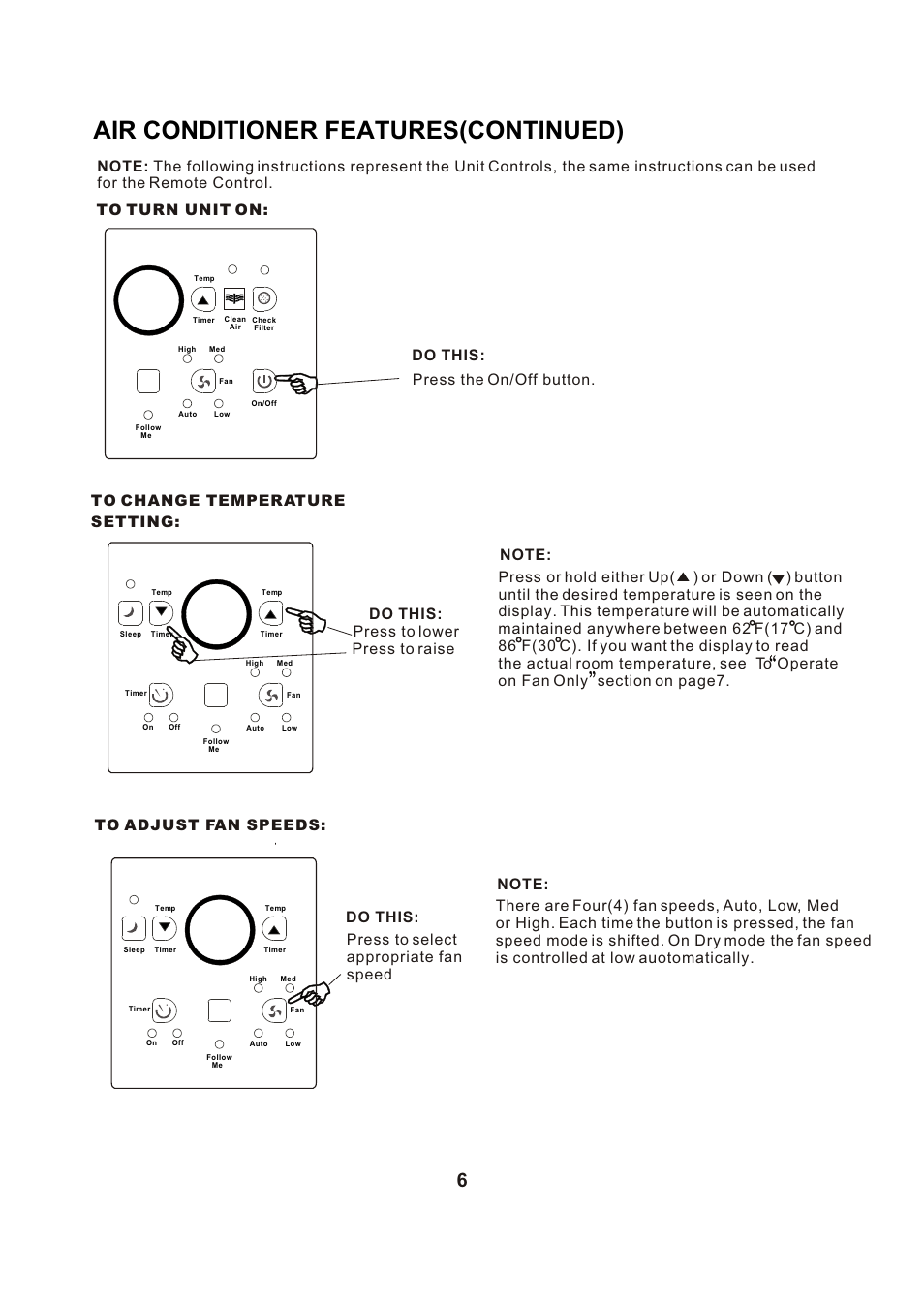 Т³гж 7, Air conditioner features(continued) | Perfect Aire PAC15000 User Manual | Page 7 / 22