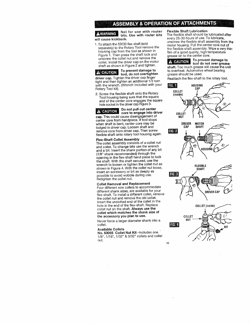 Assembly & operation of attachments | Craftsman 572.61095 User Manual | Page 16 / 59