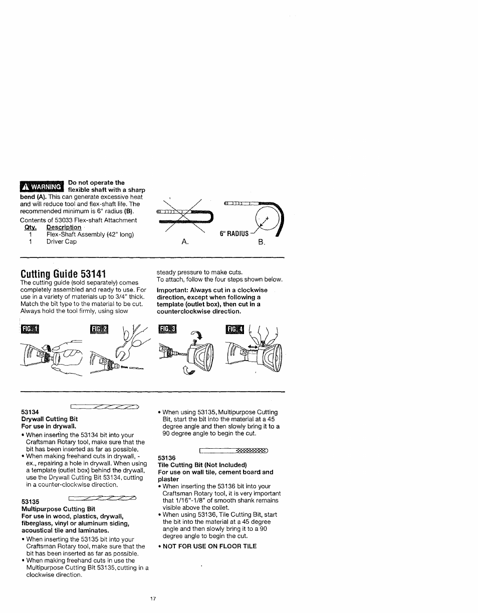 Not for use on floor tile | Craftsman 572.61095 User Manual | Page 17 / 59