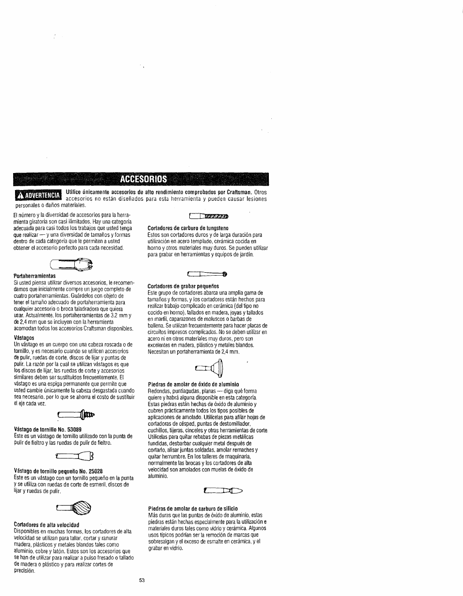 Cordones de extensión, A advertencia | Craftsman 572.61095 User Manual | Page 53 / 59