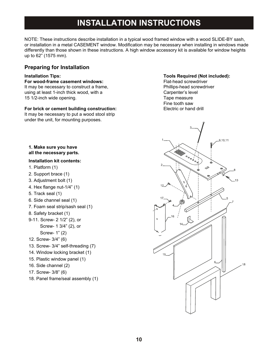 Installation instructions | Perfect Aire PASC12000 User Manual | Page 11 / 21