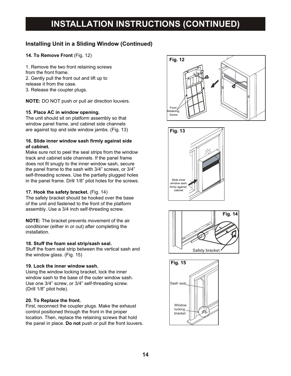 Installation instructions (continued) | Perfect Aire PASC12000 User Manual | Page 15 / 21