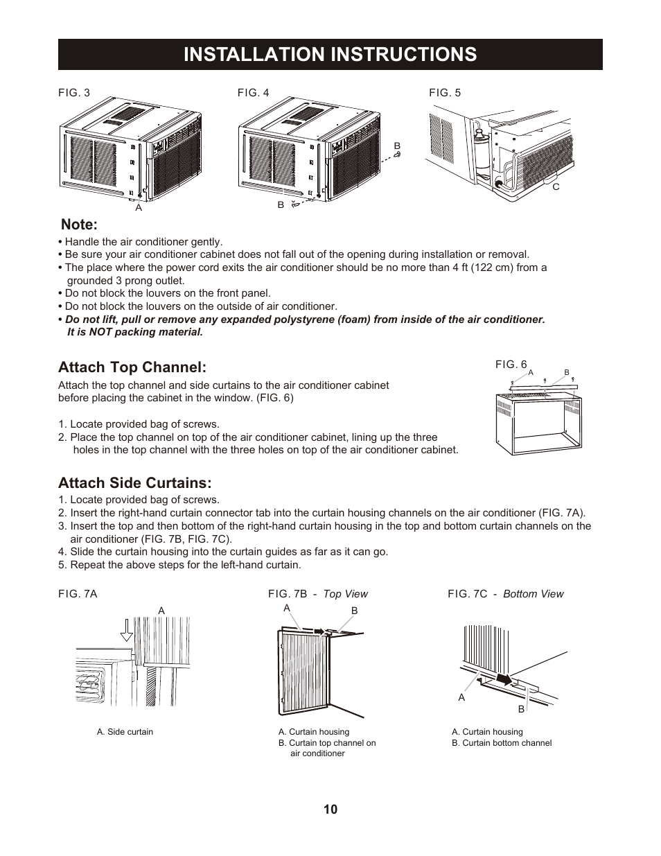 Installation instructions, Attach side curtains | Perfect Aire PAHP12002 User Manual | Page 11 / 18