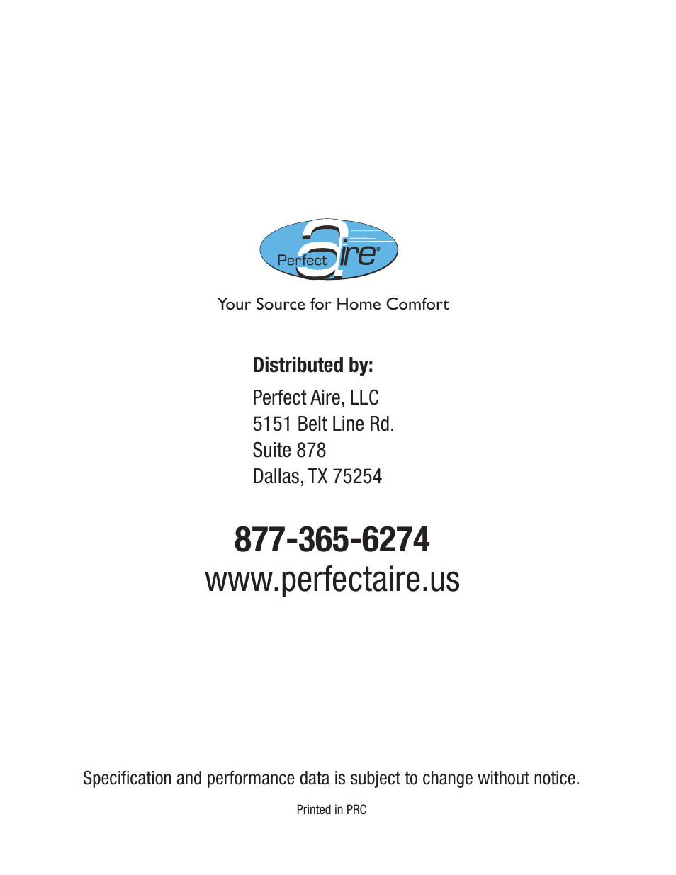 Perfect Aire 12000PPAC User Manual | Page 15 / 15
