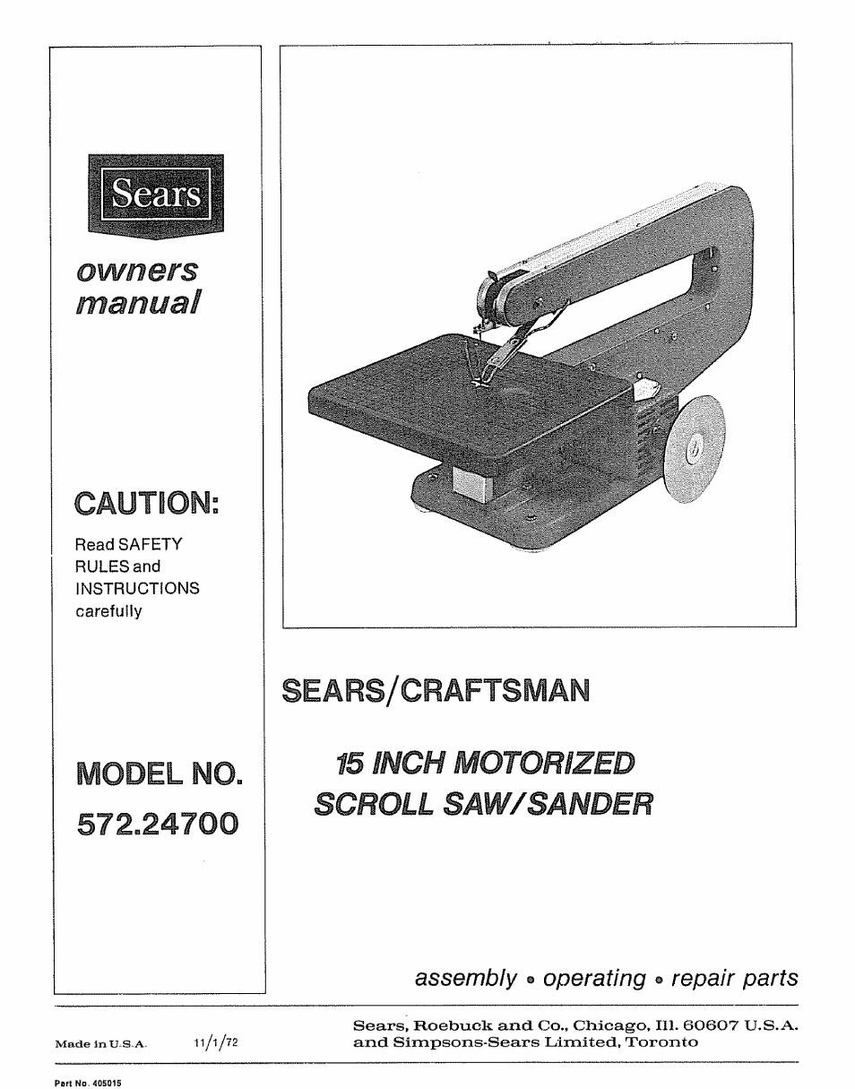 Craftsman 572.24700 User Manual | 6 pages