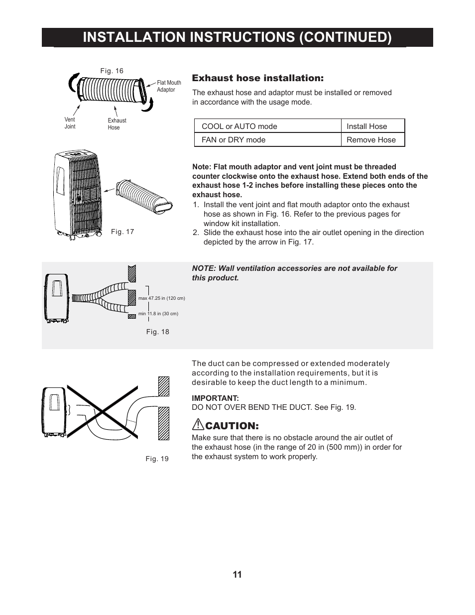 Installation instructions (continued), Caution | Perfect Aire NP10000 User Manual | Page 12 / 16