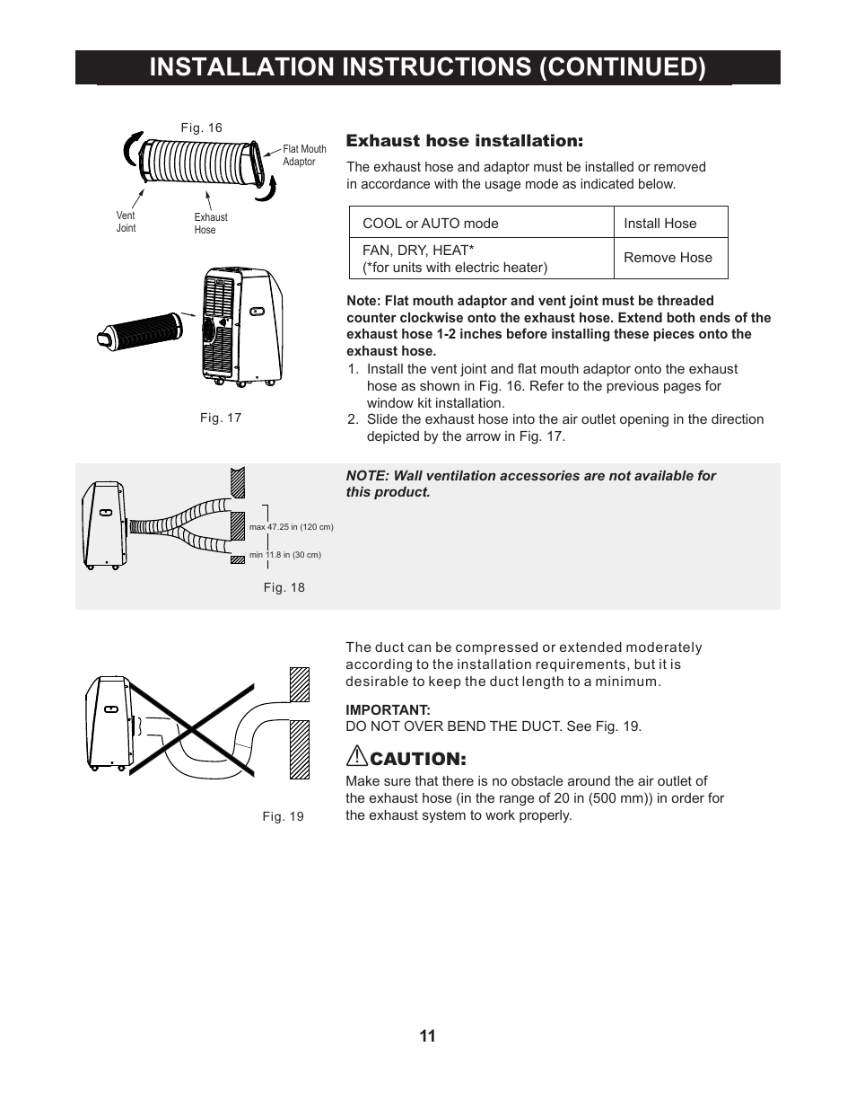 Installation instructions (continued), Caution | Perfect Aire NPH12000 User Manual | Page 12 / 16