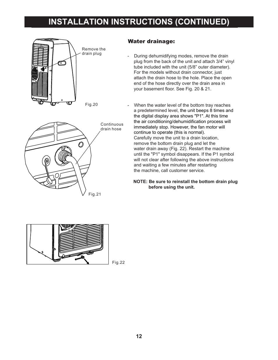 Installation instructions (continued) | Perfect Aire NPH12000 User Manual | Page 13 / 16