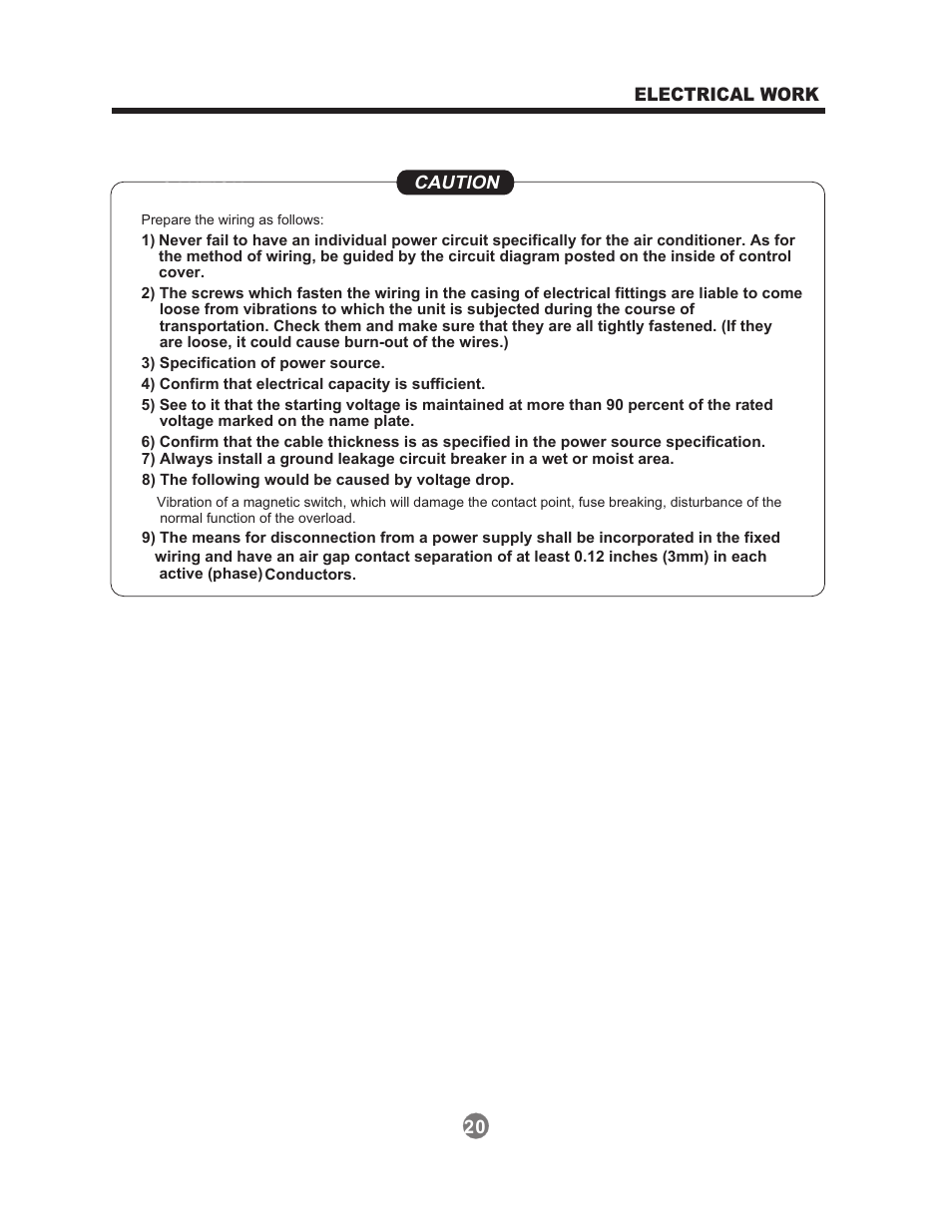 Caution | Perfect Aire 1PAMSH36-MZO4-16 Installation Manual User Manual | Page 21 / 24