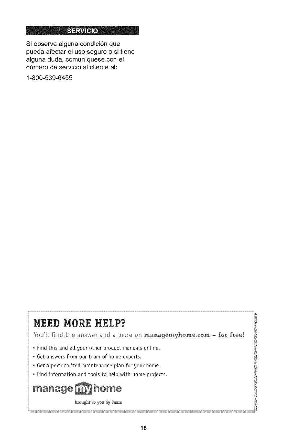 Need more help, Manage home | Craftsman 71.74290 User Manual | Page 18 / 28