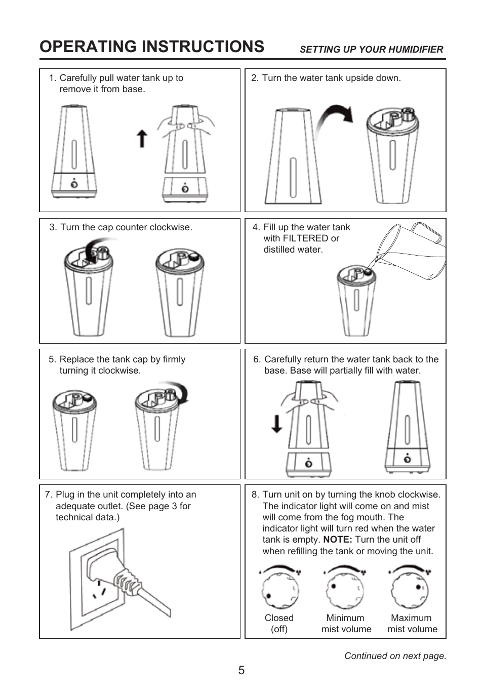Operating instructions | Perfect Aire PAU16 User Manual | Page 6 / 10