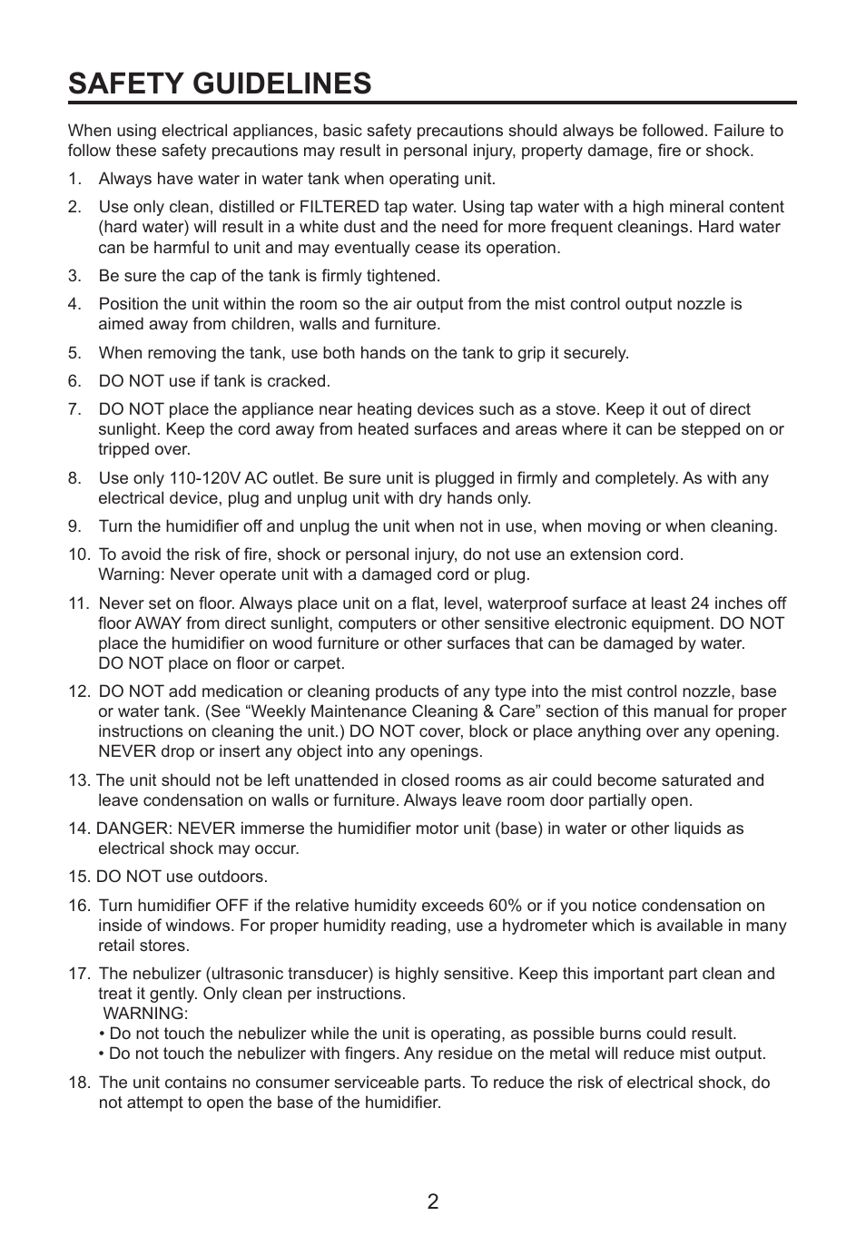 Safety guidelines | Perfect Aire PAU22 User Manual | Page 3 / 10