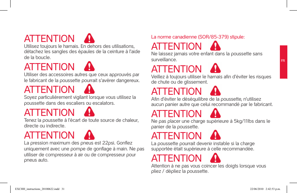 Attention | phil&teds hammerhead User Manual | Page 31 / 60