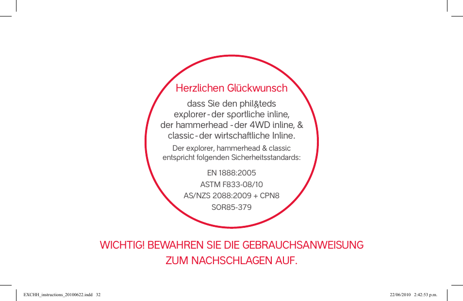 Herzlichen glückwunsch | phil&teds hammerhead User Manual | Page 32 / 60