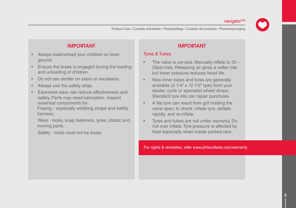 phil&teds navigator User Manual | Page 5 / 68