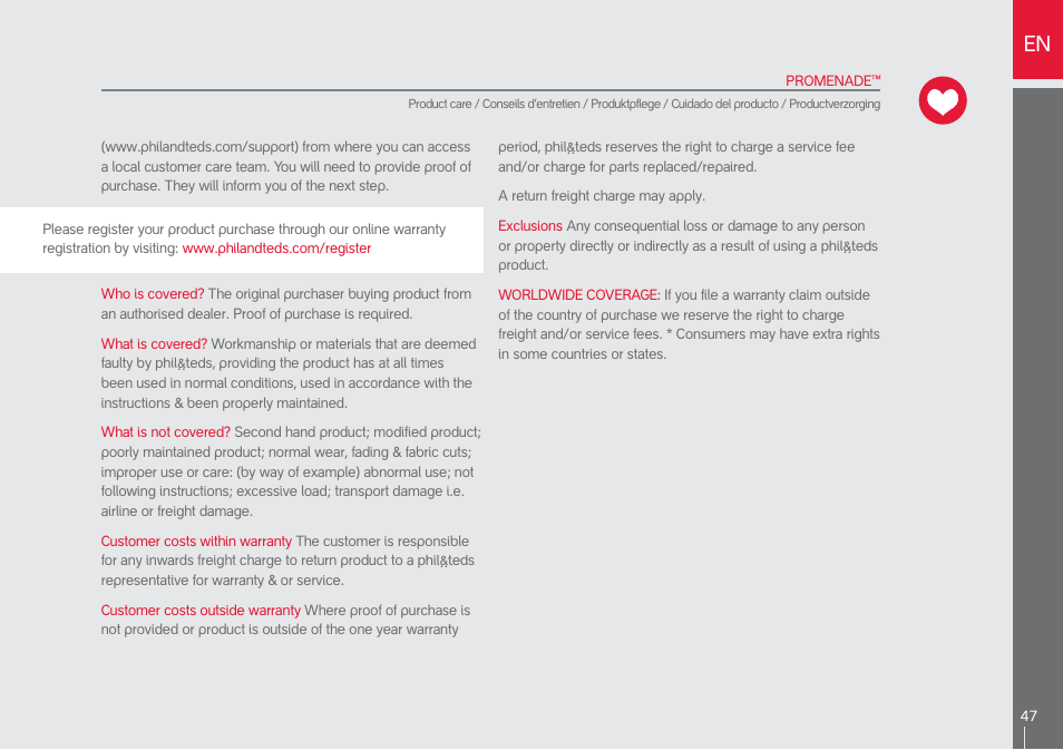 phil&teds promenade User Manual | Page 47 / 76
