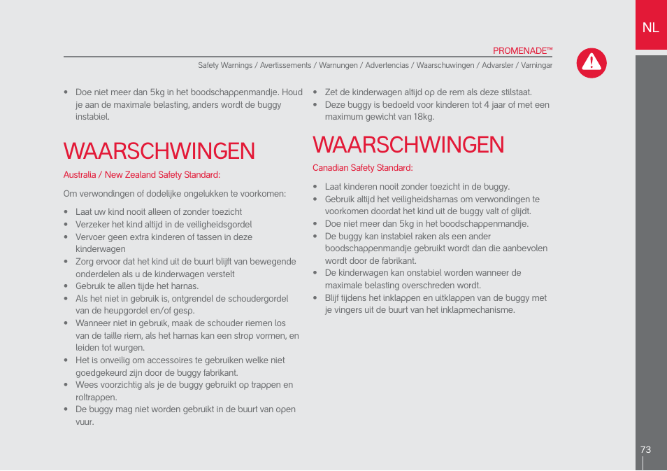 Waarschwingen | phil&teds promenade User Manual | Page 73 / 76