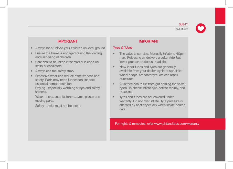 phil&teds sub4 jogger User Manual | Page 5 / 28