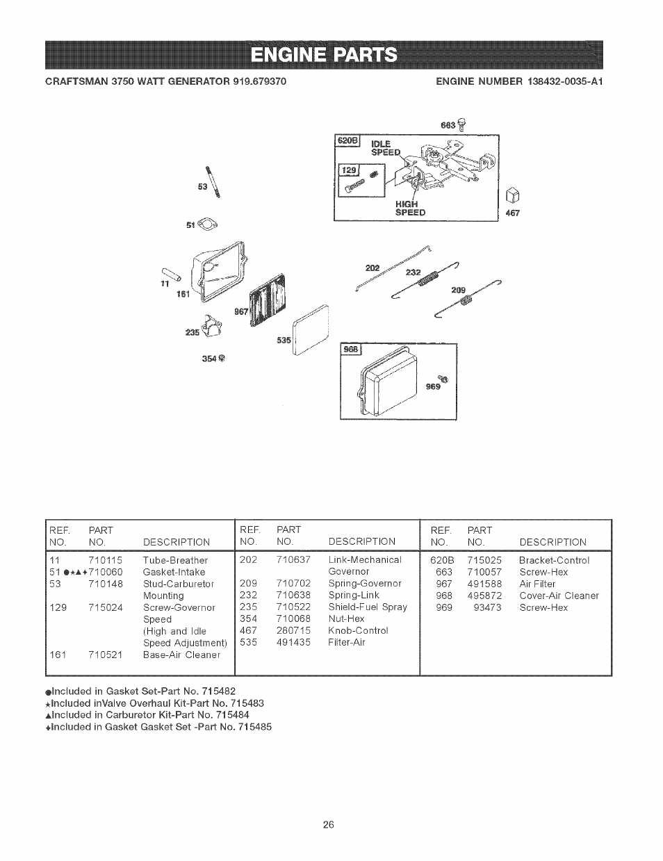 Engine part | Craftsman 919.679370 User Manual | Page 26 / 34