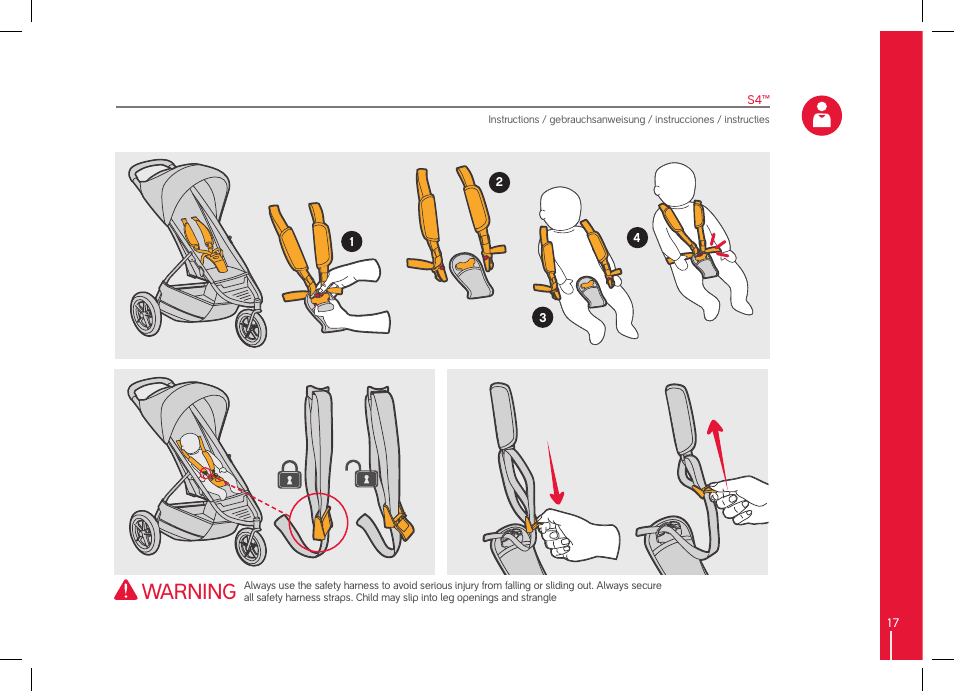 Warning | phil&teds S4 USA & AUS User Manual | Page 17 / 28