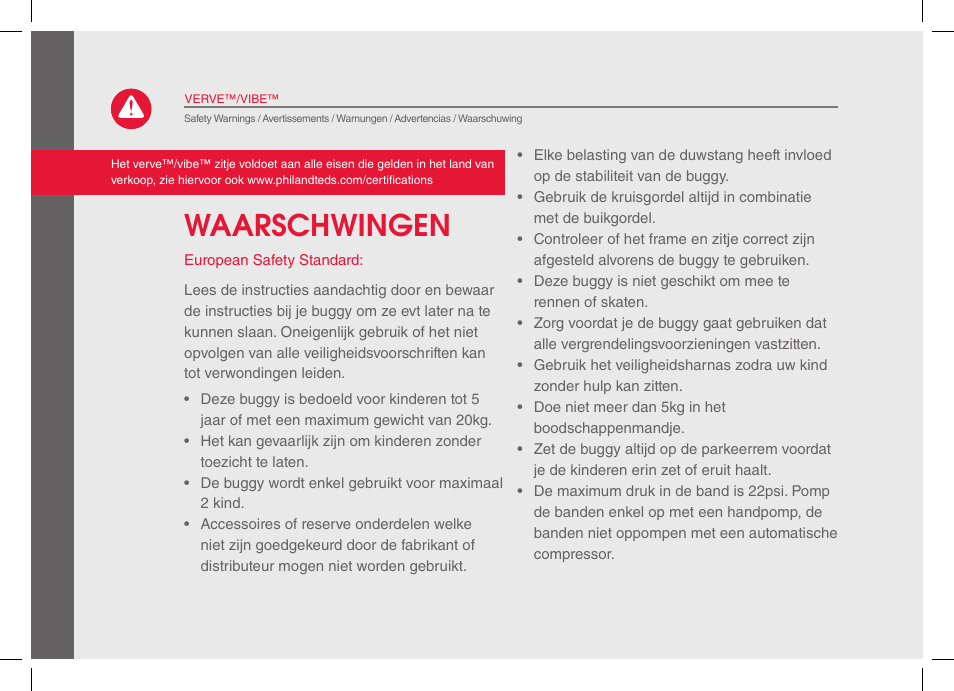 Waarschwingen | phil&teds verve 2014 User Manual | Page 34 / 72