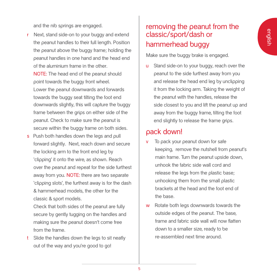 Pack down | phil&teds peanut User Manual | Page 7 / 62