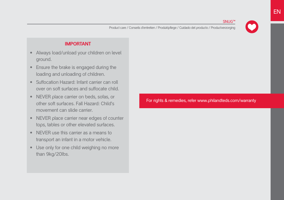 phil&teds snug User Manual | Page 5 / 30