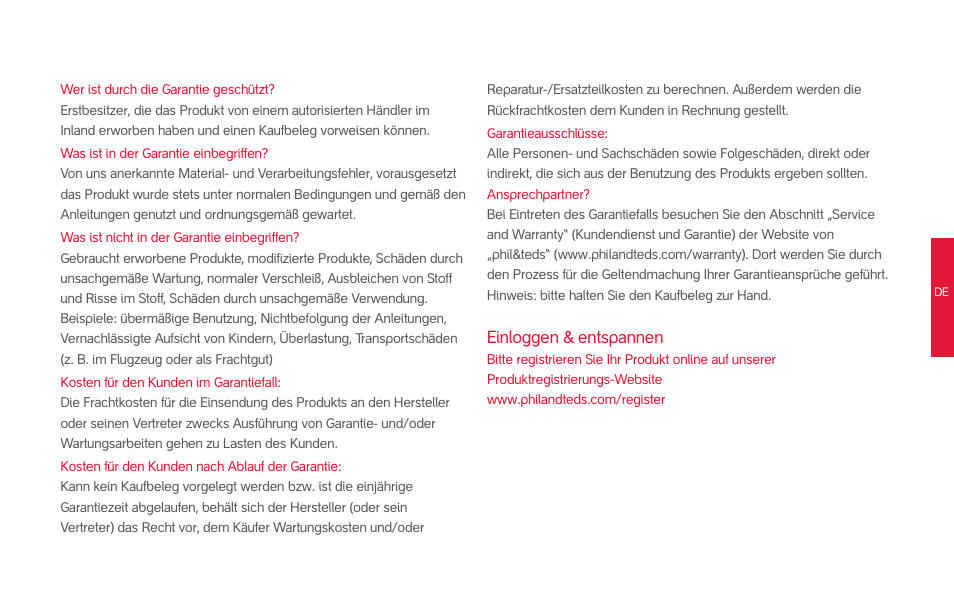 Einloggen & entspannen | phil&teds smart (pre-2013) User Manual | Page 28 / 49