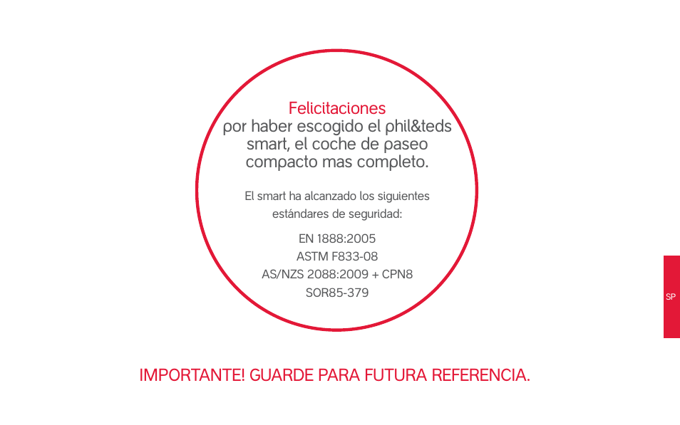 Importante! guarde para futura referencia | phil&teds smart (pre-2013) User Manual | Page 32 / 49