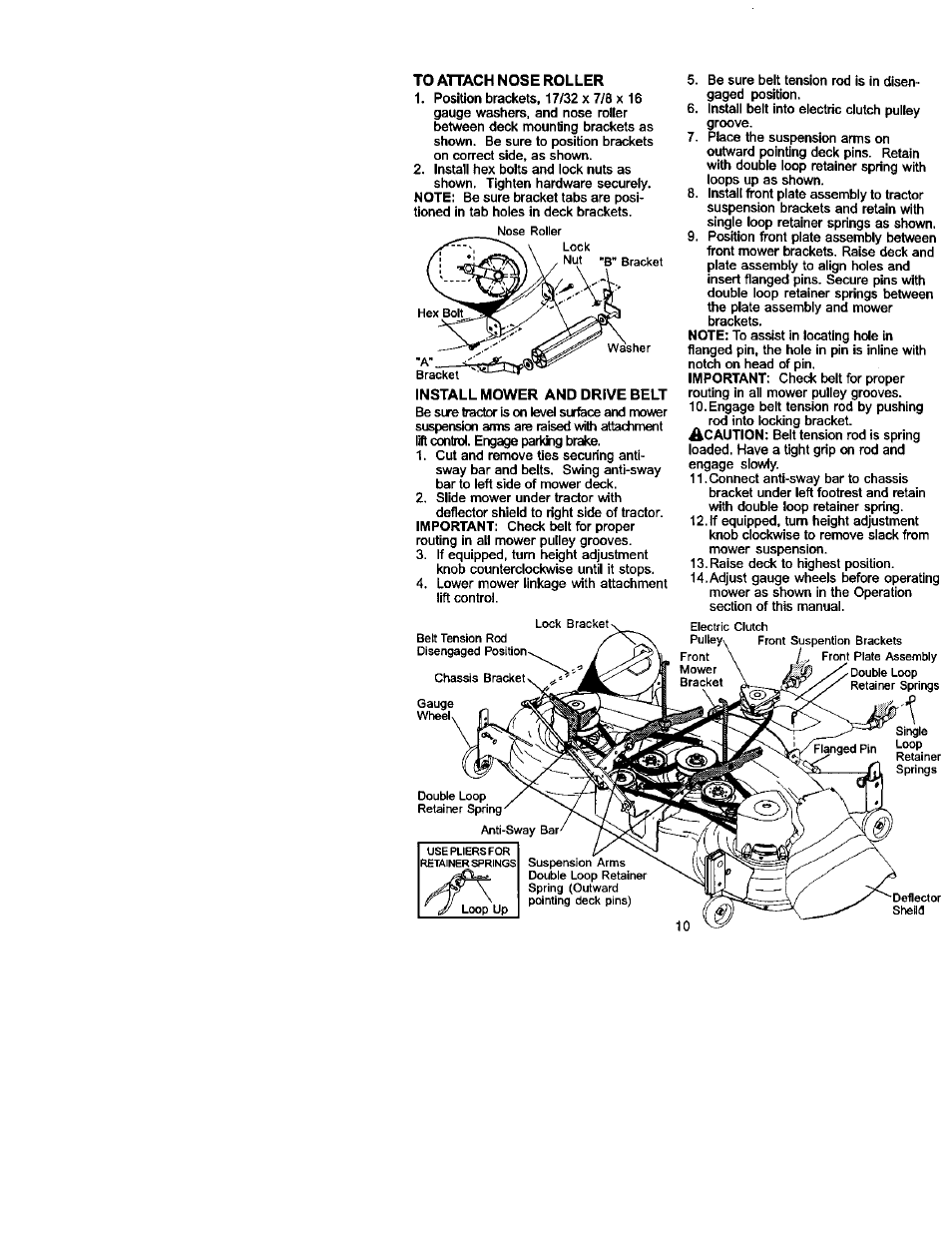 Install mower and drive belt | Craftsman 917.272240 User Manual | Page 10 / 64