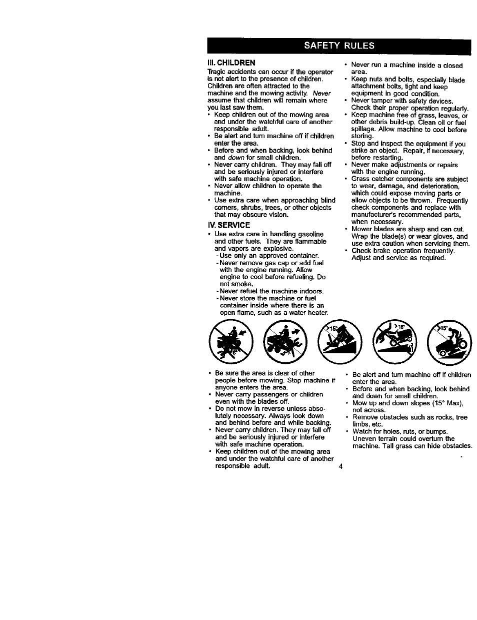 Safety rules, Iii. children, Iv. service | Craftsman 917.272240 User Manual | Page 4 / 64