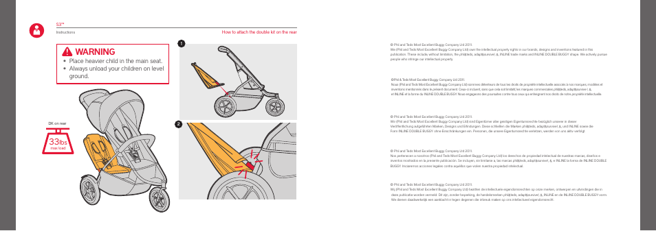 Warning | phil&teds S3 - USA User Manual | Page 14 / 15
