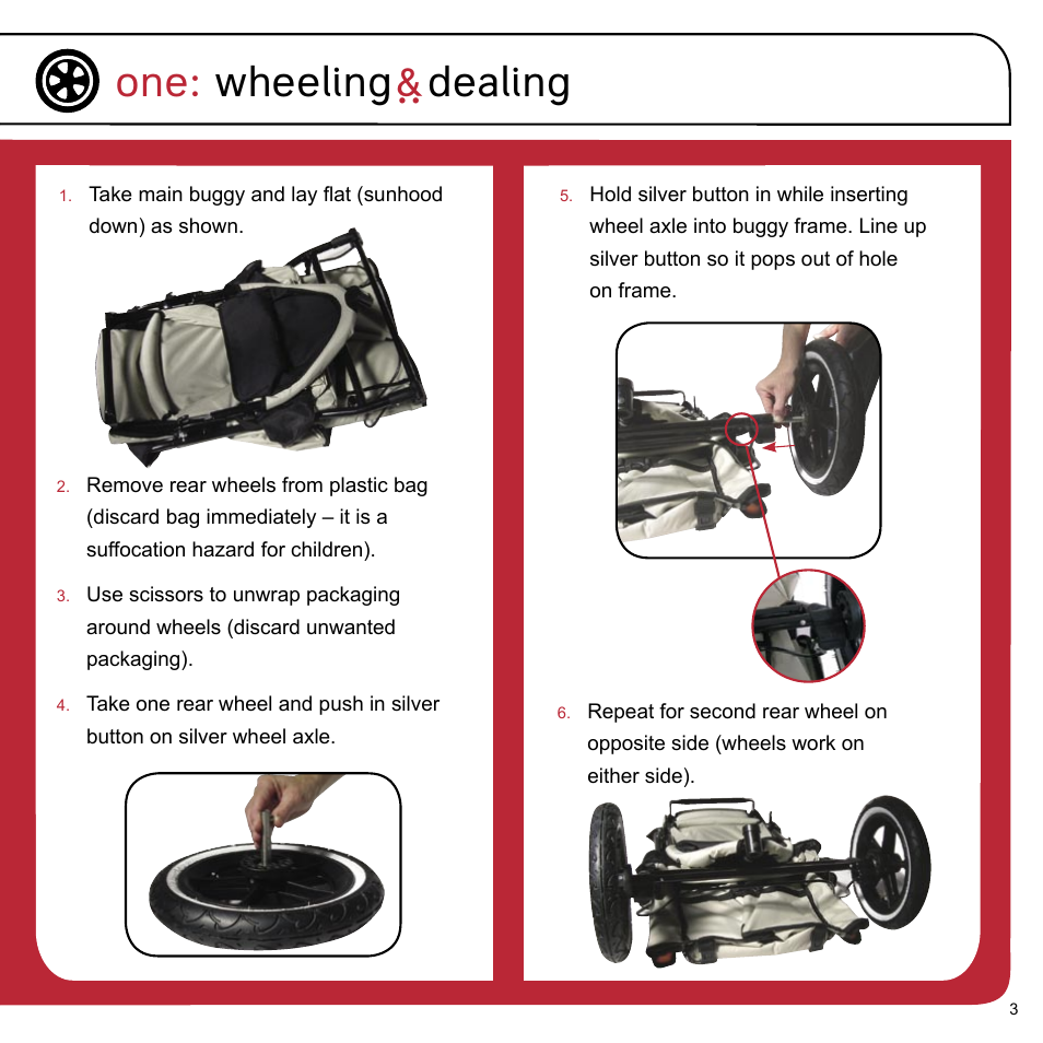 One: wheeling ` dealing | phil&teds e3 buggy User Manual | Page 5 / 24