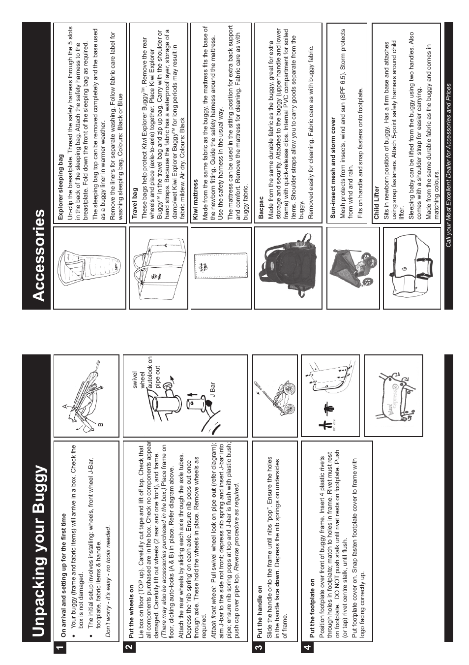 Unpacking your buggy, Accessories | phil&teds espresso buggy User Manual | Page 2 / 4