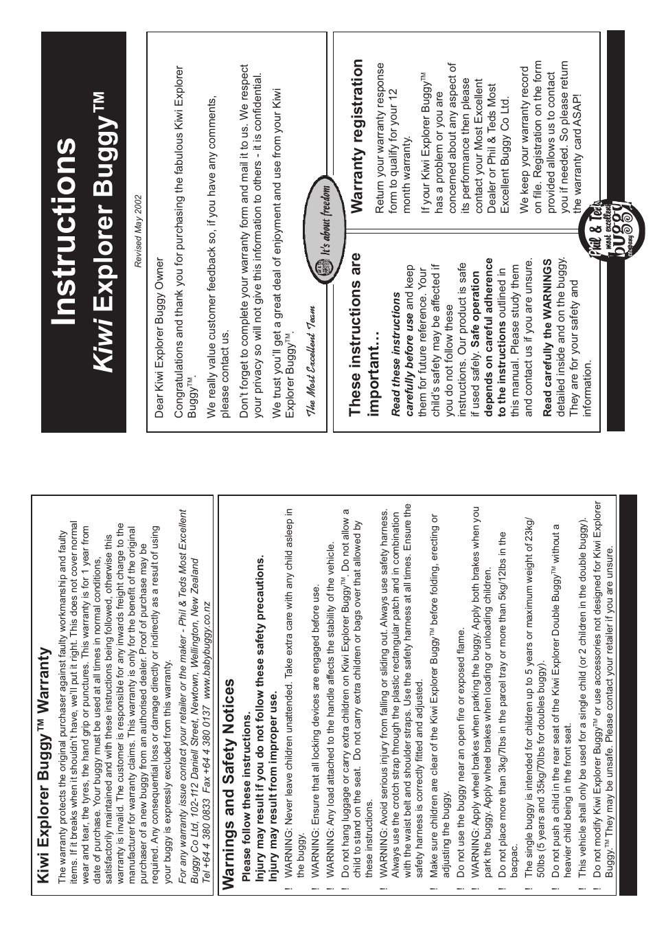 phil&teds kiwi explorer buggy single & double User Manual | 6 pages