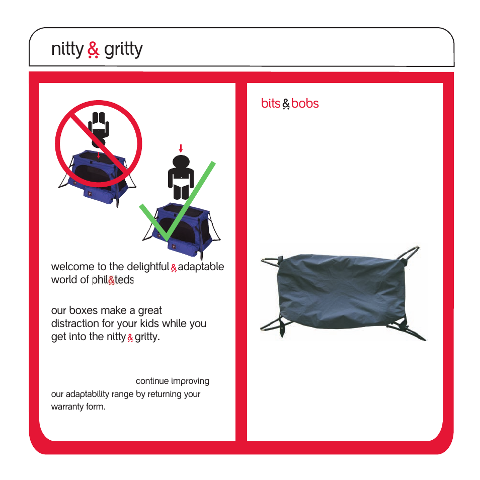 Nitty gritty, Bits bobs | phil&teds T2 travel cot User Manual | Page 3 / 12