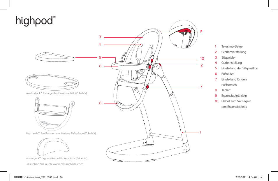 Highpod | phil&teds highpod User Manual | Page 26 / 42