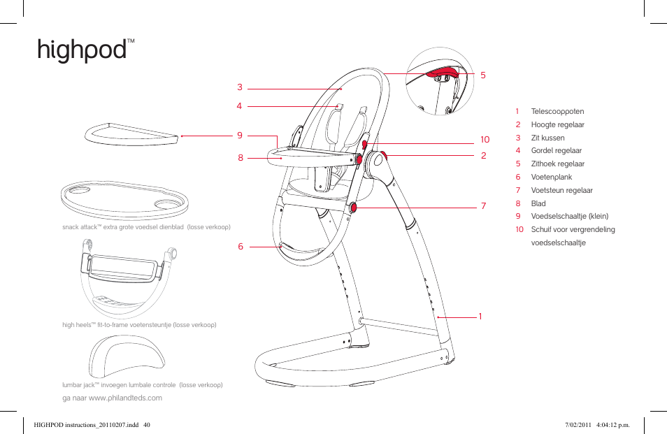 Highpod | phil&teds highpod User Manual | Page 40 / 42