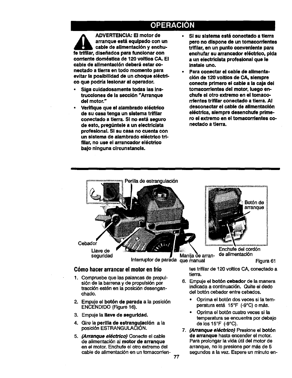 Operacion | Craftsman 536881851 User Manual | Page 77 / 100