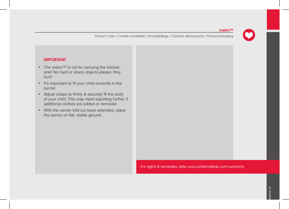 phil&teds metro 2014 User Manual | Page 5 / 32