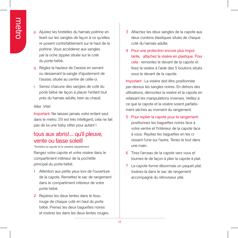 Metro | phil&teds metro v2 2009 User Manual | Page 14 / 42