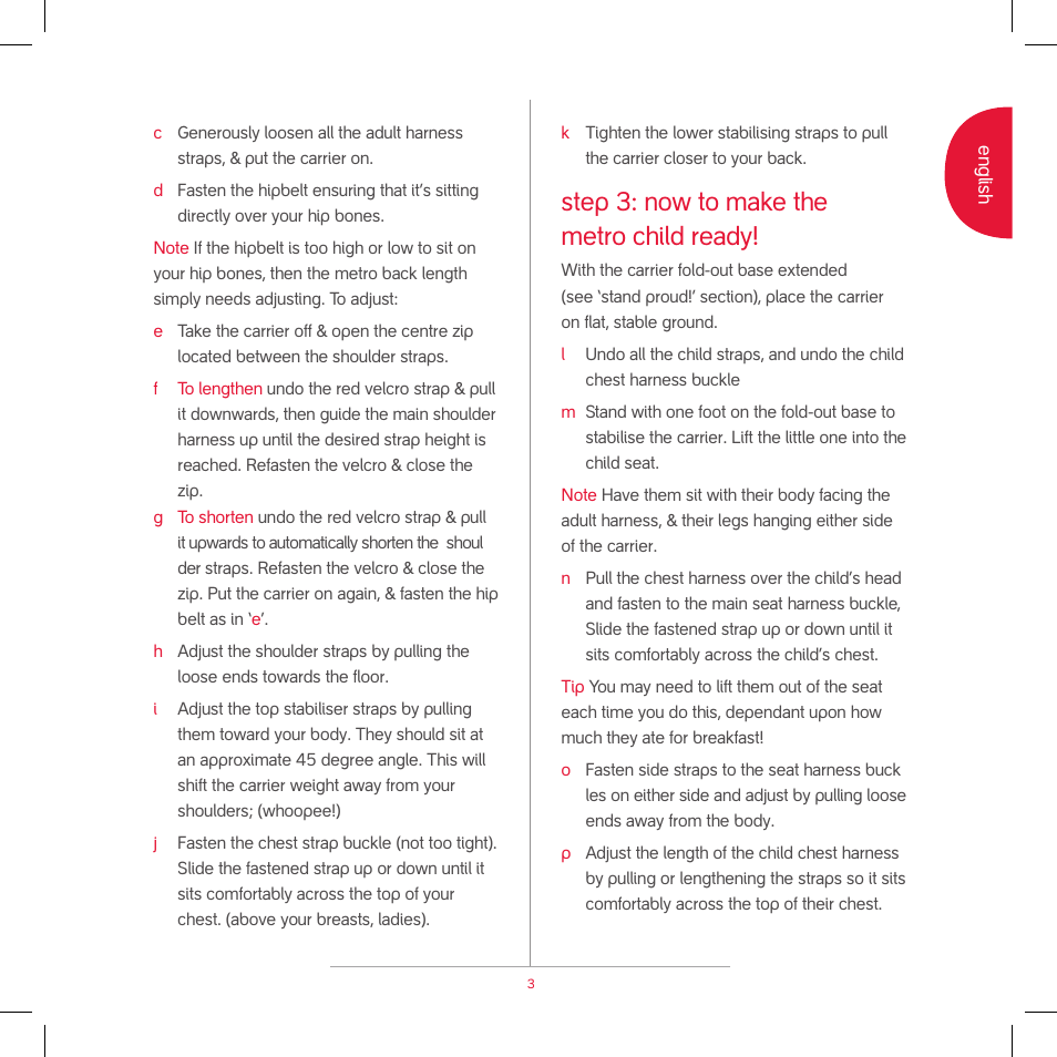 Step 3: now to make the metro child ready | phil&teds metro v2 2009 User Manual | Page 5 / 42