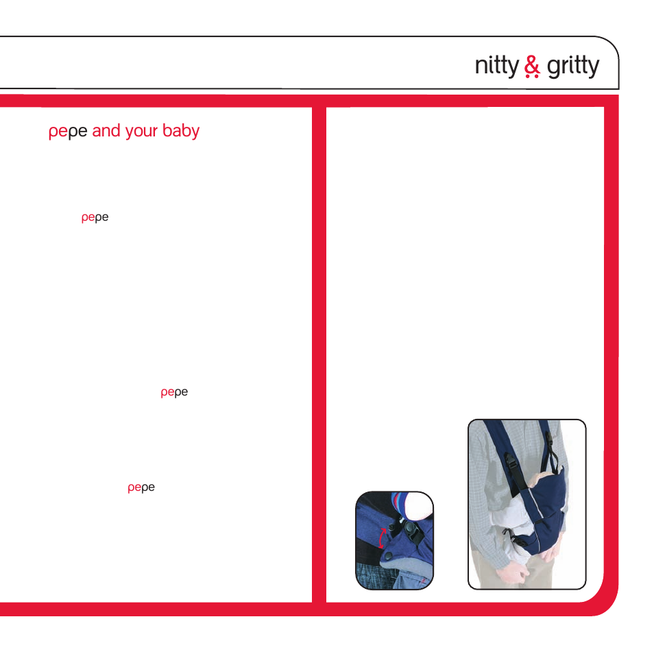 Nitty gritty, Pe and your baby | phil&teds pepe v1 User Manual | Page 5 / 12