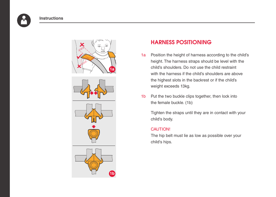 Harness positioning | phil&teds alpha User Manual | Page 14 / 28