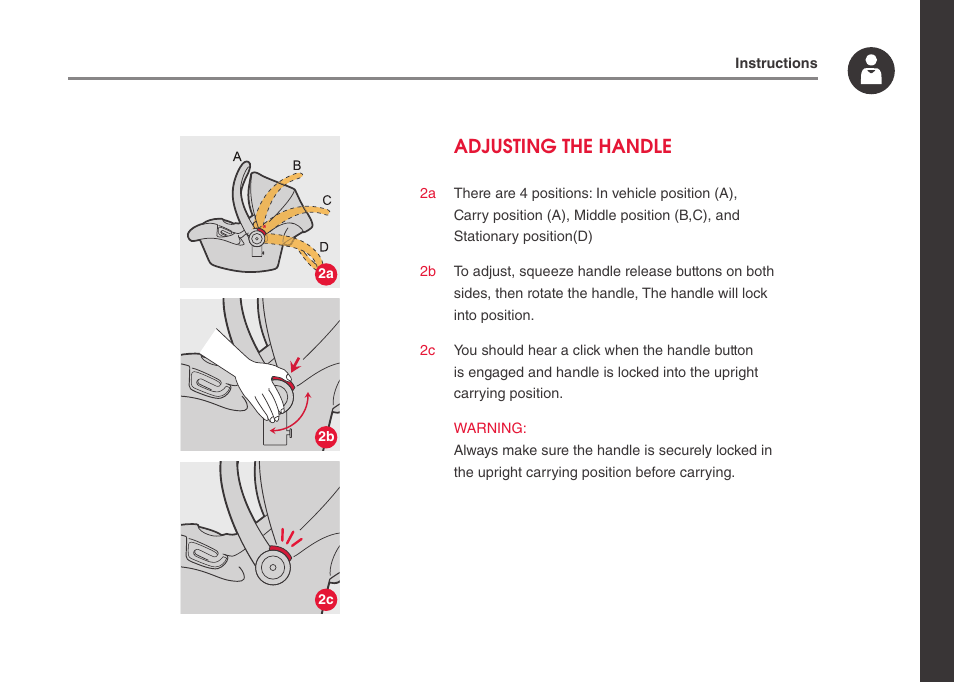 Adjusting the handle | phil&teds alpha User Manual | Page 15 / 28